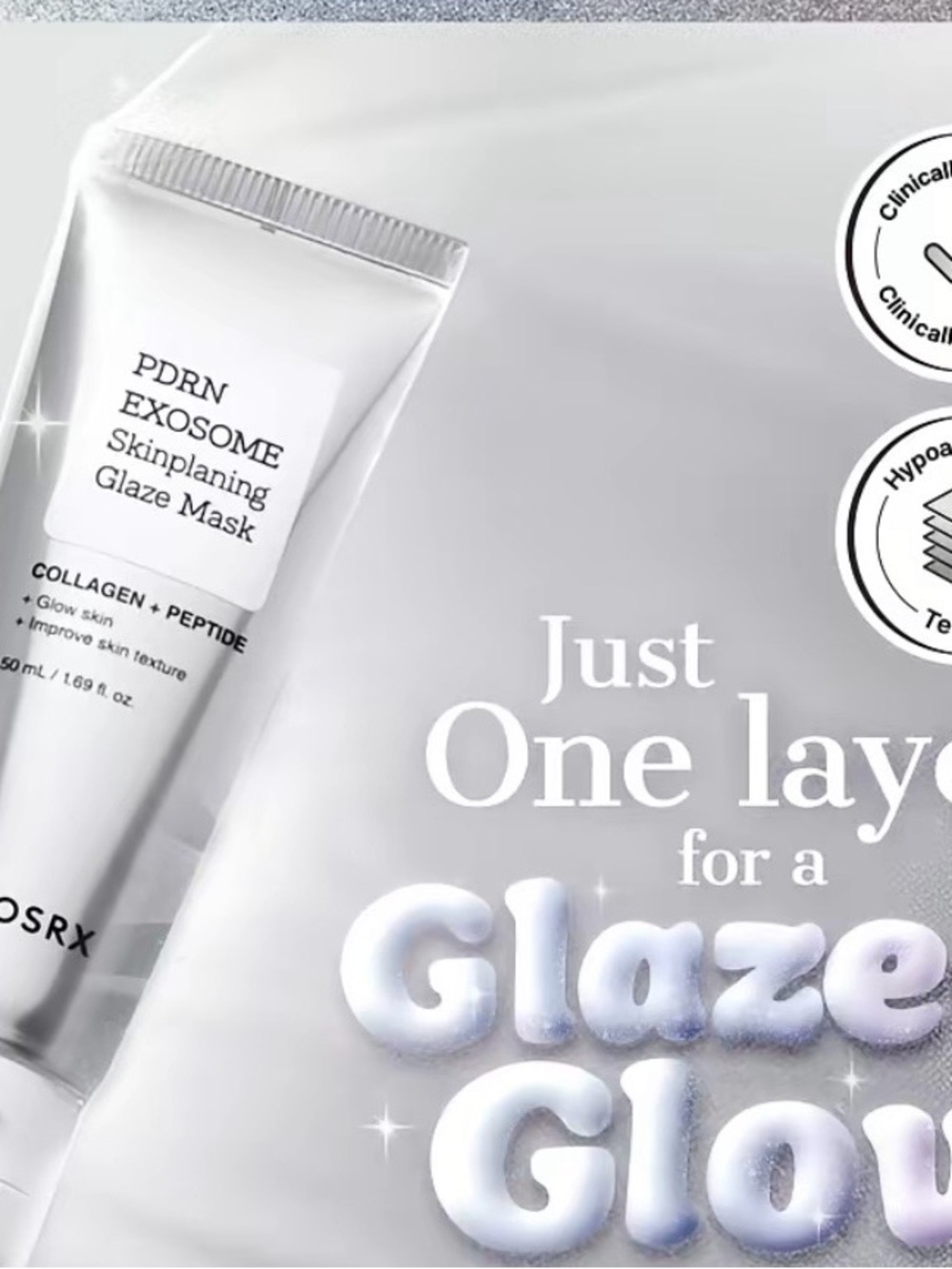 COSRX PDRN Exosome Skinplaning Glaze Mask 50ml + Silicone Brush - Picture 2 of 7
